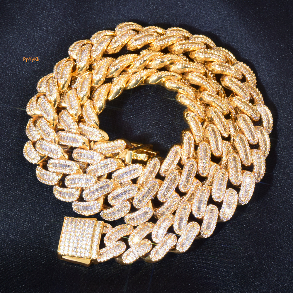 12mm Luxury VVS Moissanite Iced Out Hip Hop Men's Necklace Minimalist Trendy Versatile Statement Jewelry
