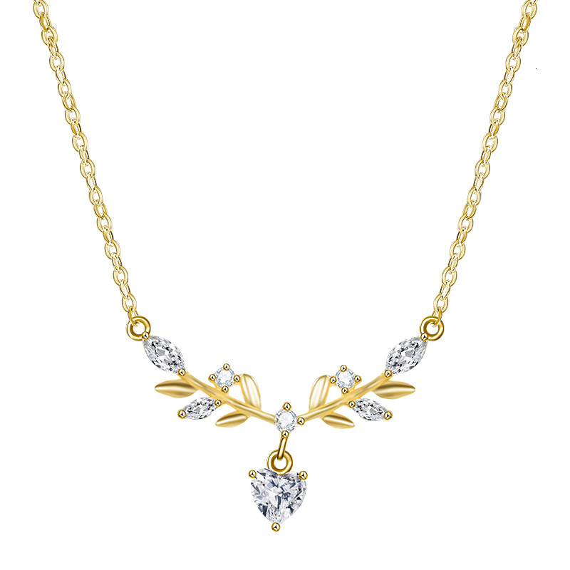 Free Shipping Of Designer Necklaces Laurel Heart Necklace For Women 2024 New Light Luxury Niche Design High-end Fashion Versatile Leaf Collarbone Chai