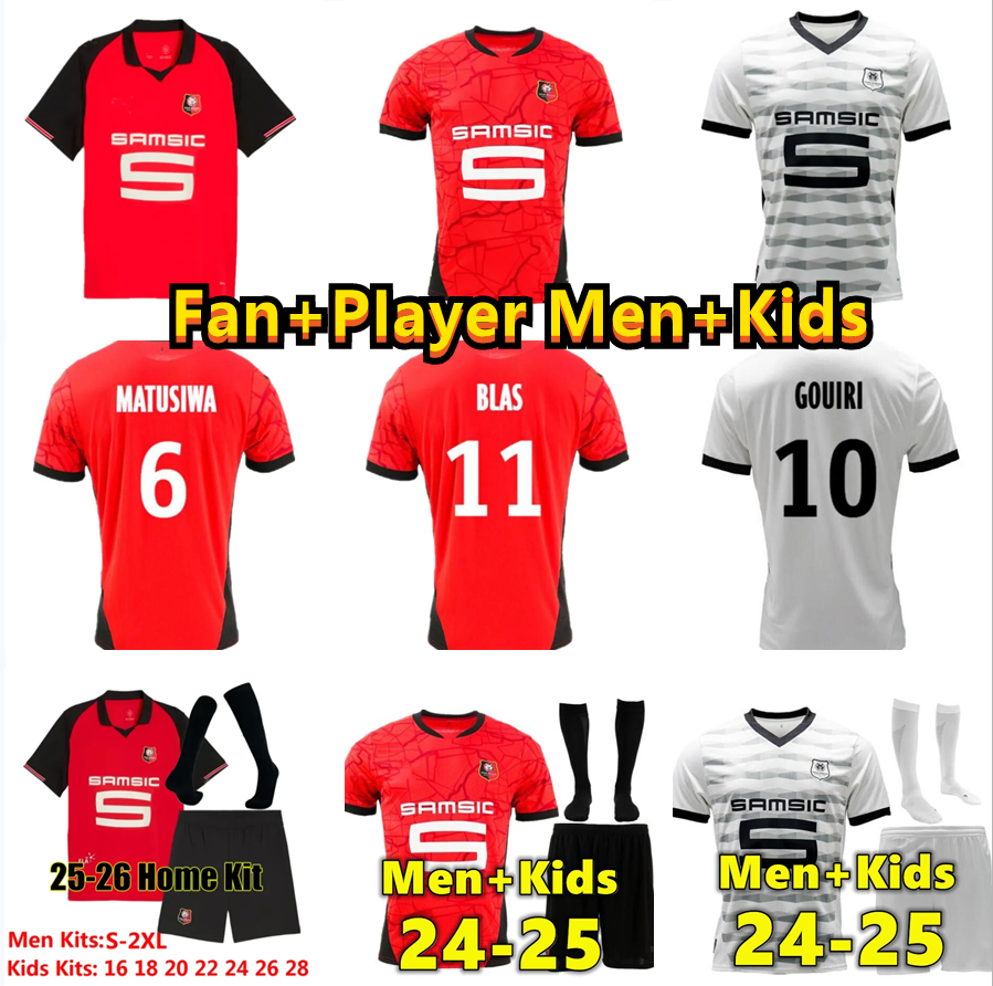 Stade Rennais 24 25 THOMASSON SISSOKO Soccer Jerseys Rennes SULEMANA maillots de foot 2024 2025 BOURIGEAUD TERRIER DOKU AGUERD DIALLO DJIKU men kids football shirts