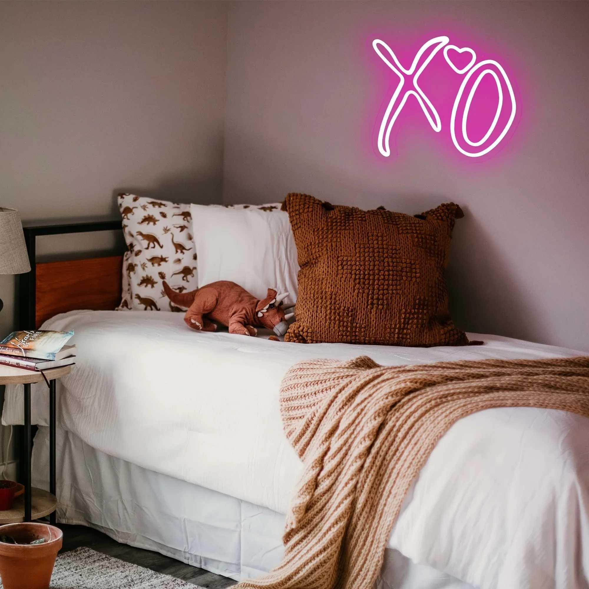 XO Heart Neon Signs Light For Wall DecorLED Signs For Bedroom Love Signs Wedding Wall Hanging Neon DecorXJ250626