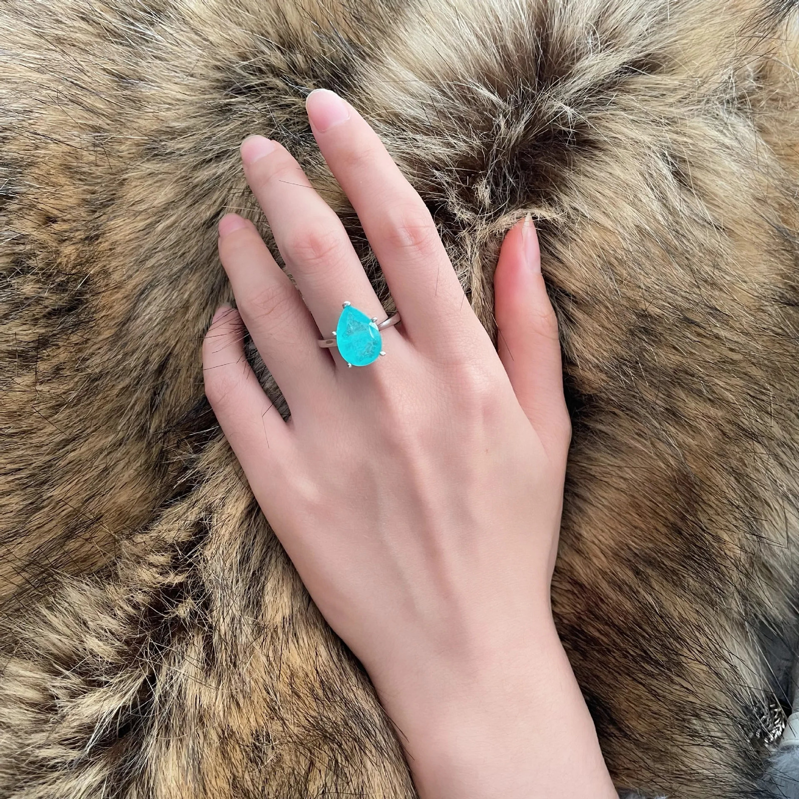 OEVAS 10x14mm Paraiba Tourmaline Gemstone Rings 925 Sterling Silver Sparkling High Carbon Diamond Ring For Women Wedding Jewelry 250627