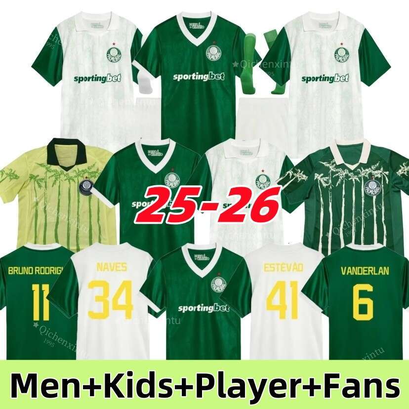 25 26 Palmeiras Soccer Jerseys RONY B. RODRIGUES 2025 2026 ESTEVAO LOPEZ VANDERLAN ZE RAFAEL PIQUEREZ Home Away Polo Goalkeeper Football Shirt men kids kits