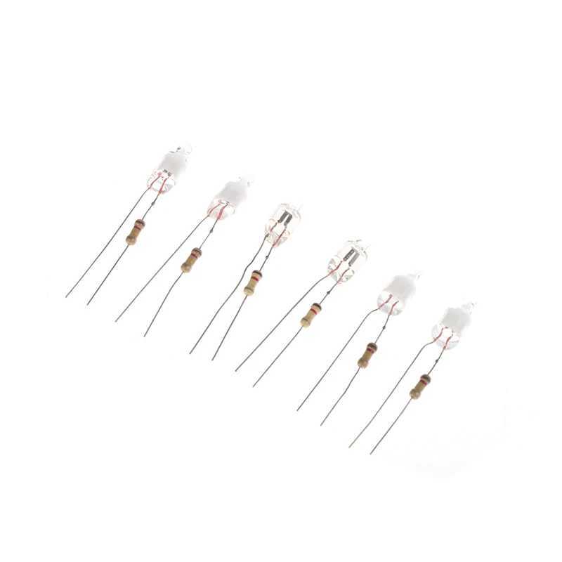 10Pcs Neon Indicator Light Green Red Blue Signs 6mm Neon Lamp Glow 2 Copper Wire 6X13mm Neon Indicator Bulbs XJ250626