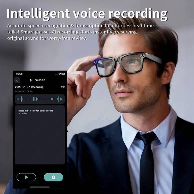 Smart Recording Videos AI Photo Recognition Answer Translation 260Mah Large Battery Ip65 Waterproof Bluetooth Glasses