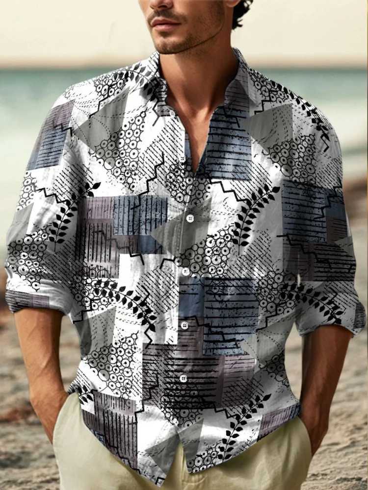 2025 Yksek kaliteli erkek yeni keten gmlek gndelik moda giyim kuma rahat nefes alabilen gmlek W250627