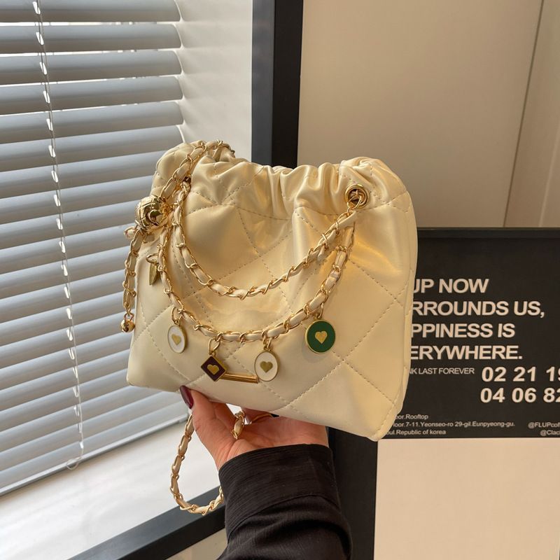 Free shipping new Single Shoulder Bags Women tote Square chain Dia grid water bucket crossbody bag9999