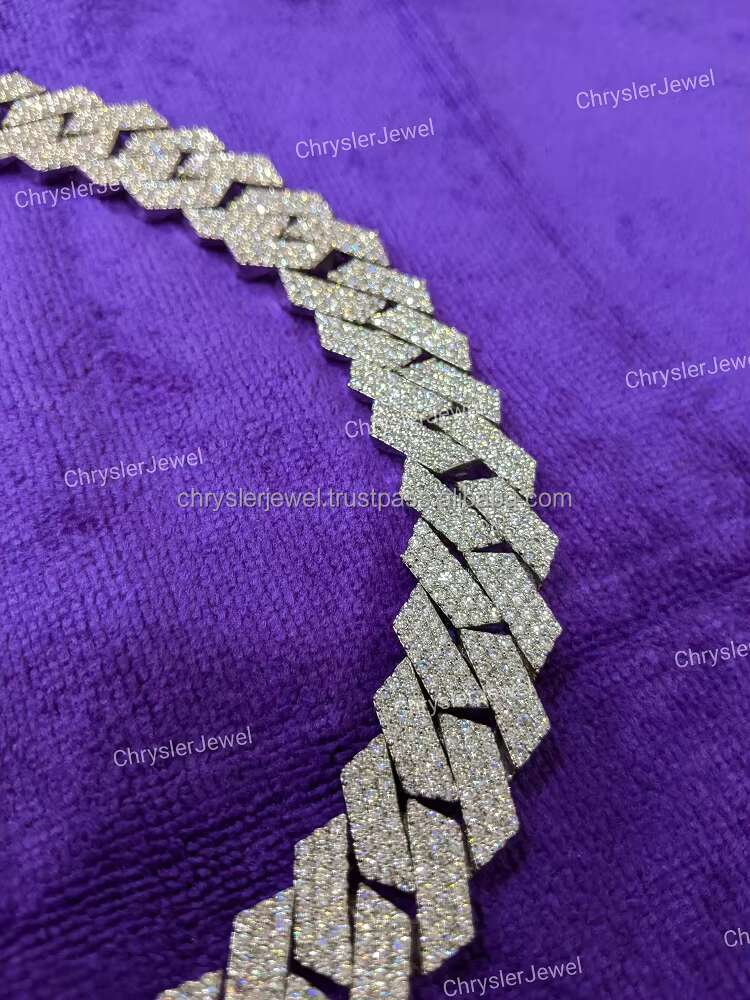 16 MM 20 Inches Top Quality Iced Out Cuban Link Chain VVS Moissanite Diamond Cuban Link Chain Hip Hop Miami Cuban Chain for Men