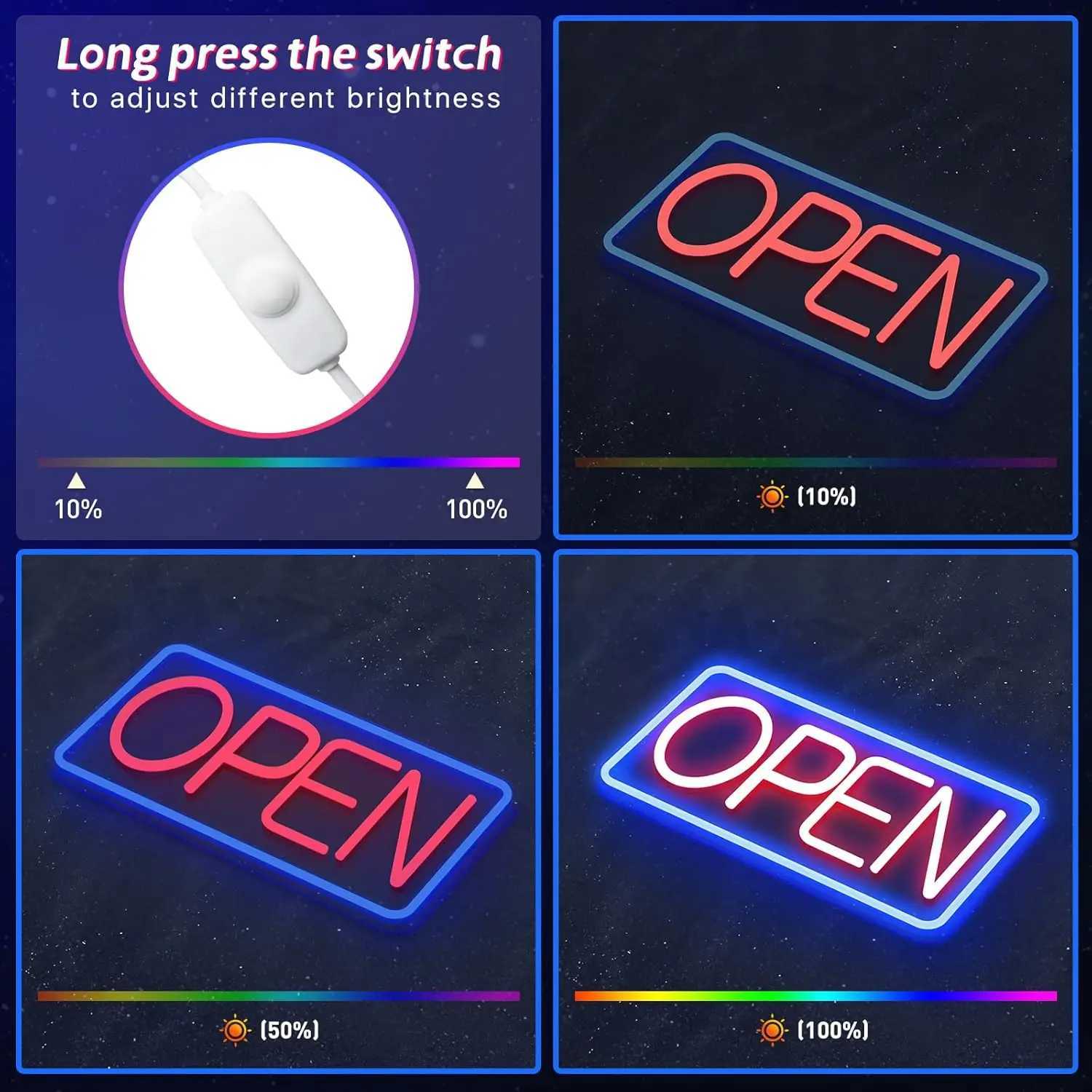 Open Neon Sign USB Powered LED Neon Light Sign for Party Bar Salon Stores Hotel Business Wall Decor Night Light Gifts Home DecorXJ250626