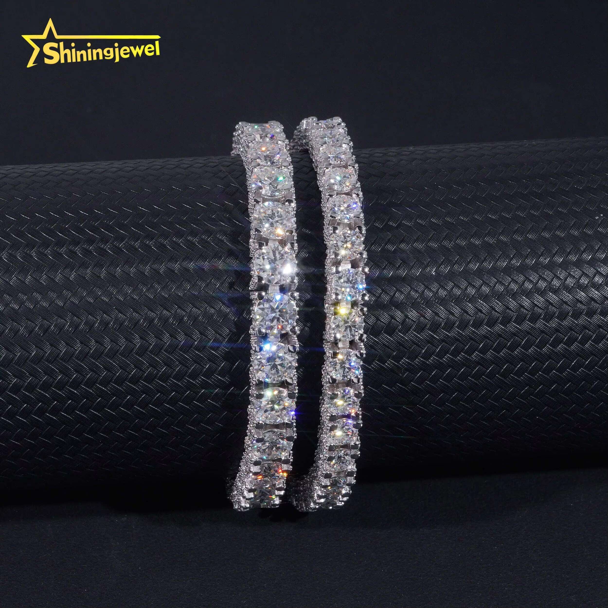 Street Hip Hop 5mm 6.5mm Moissanite 925 Sterling Silver Table Tennis Necklace for Men for Boyfriends Gift