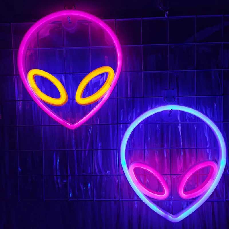 Alien Neon Lights LED Signs Light Atmosphere Lamp for Kids E-sports Room Camping Hotel Shop Game Art Home Decor XJ250626
