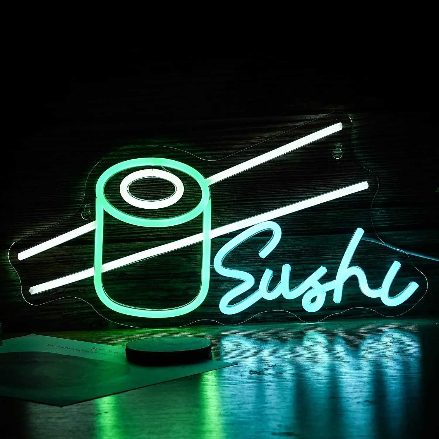 Sushi Neon Sign Bar Wine Glass LED Neon Light Sign USB Powered for Game Room Man Cave Club Bar Shop Wall Birthday Party Decor XJ250626
