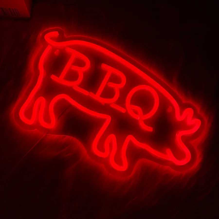 BBQ Neon Sign for Party Decor Summer Barbecue Holidays Party Supplies LED Sign for BBQ Shop Restaurant USB Powered XJ250626