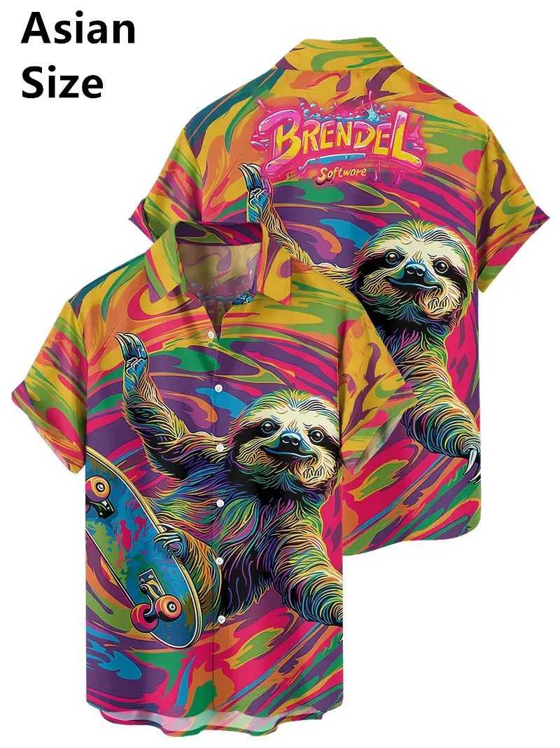 2025 Hawaiian Man Dress Shirts 3D Printed Loose Plus Size 6XL Shirts Blouses High Quality Mens Clothing Beach Party Sweatshirts W250627