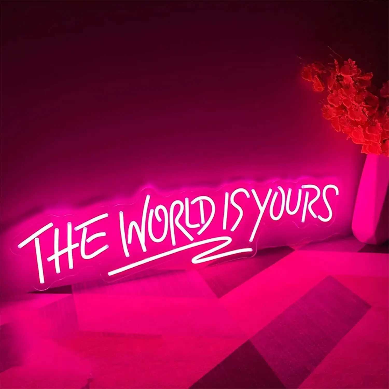 The World Is Yours Neon Sign Plug adapter Decorative for Home Party Decoration Room Decor Home Decor Gifts for Girlfriend XJ250626