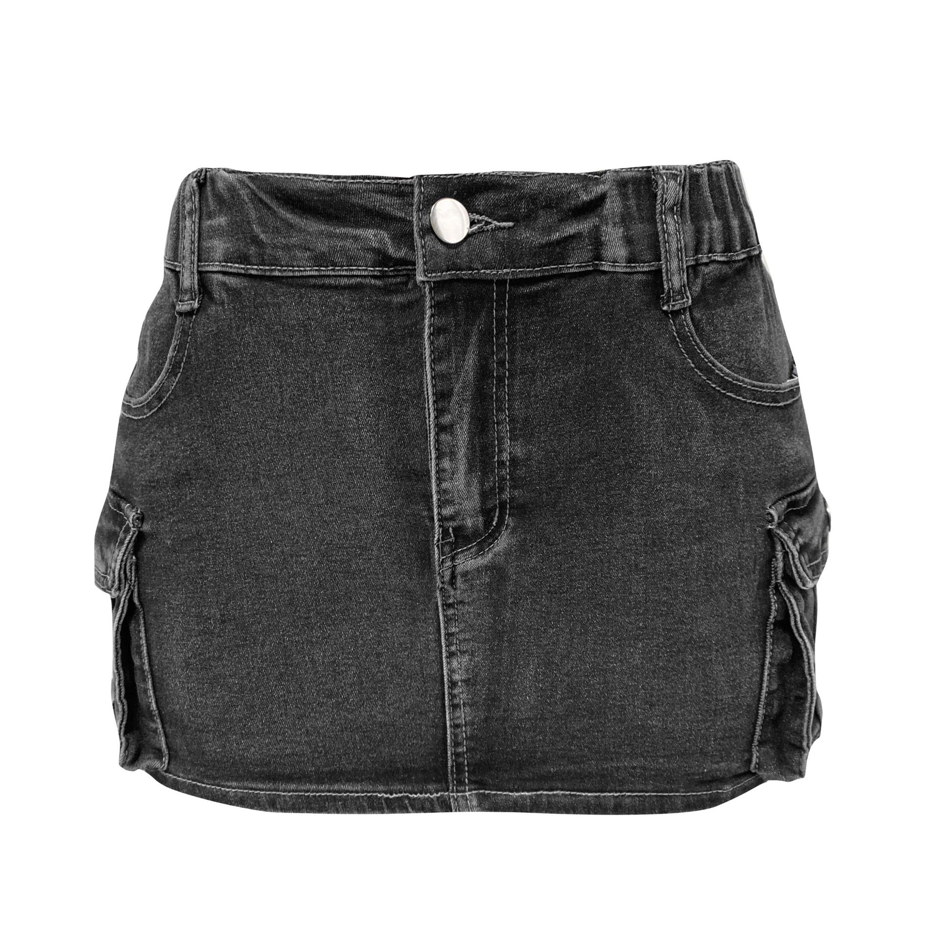 Summer New Ladies Cowboy Skirt Europe and the United States 2025 Cowboy HalfBody Skirt Retro Elastic Slim Work Short Skirt R250627