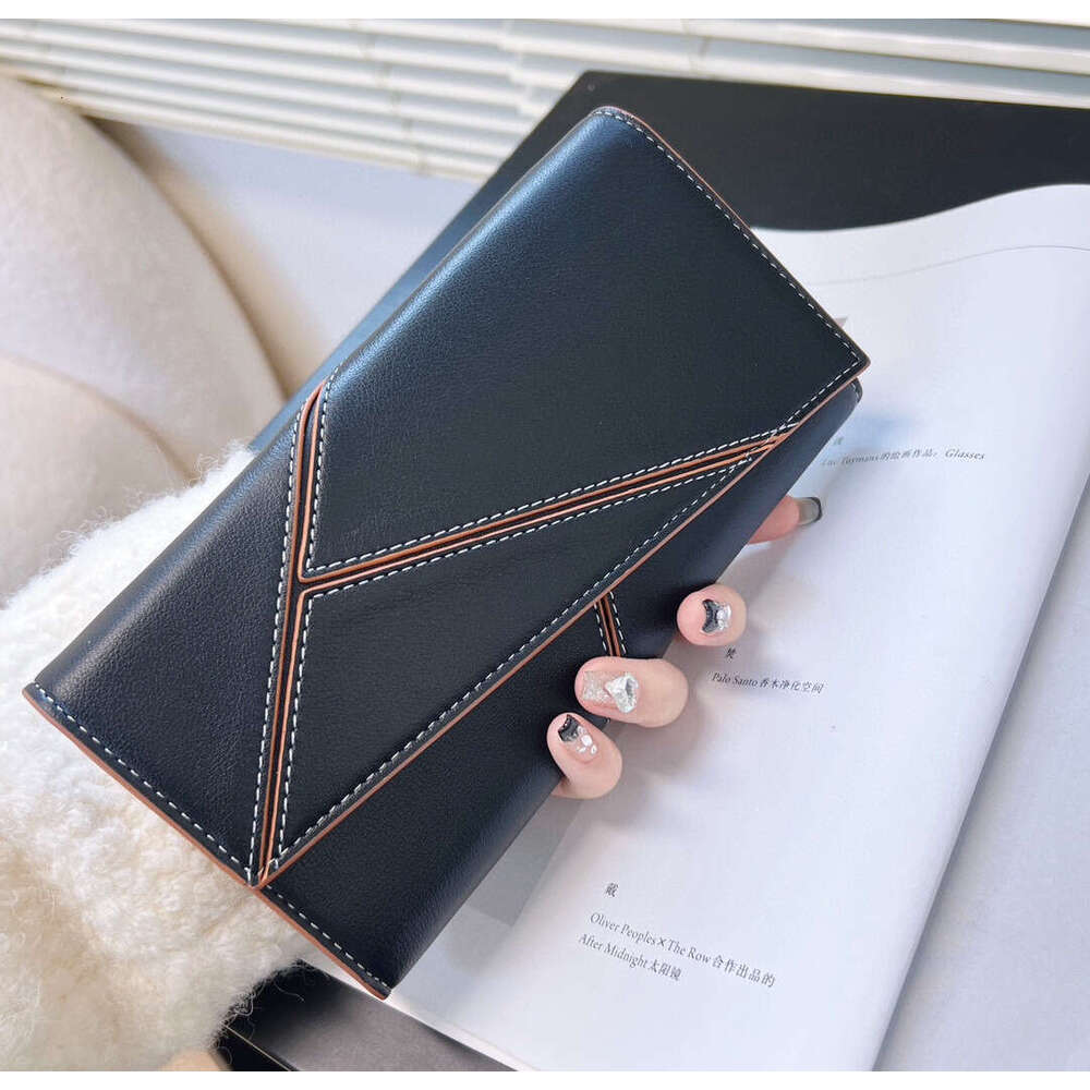 2024 New Anagram Vertical Genuine Leather Long Wallet Puzzle Geometric Cowhide 70% off Large Cash Clip