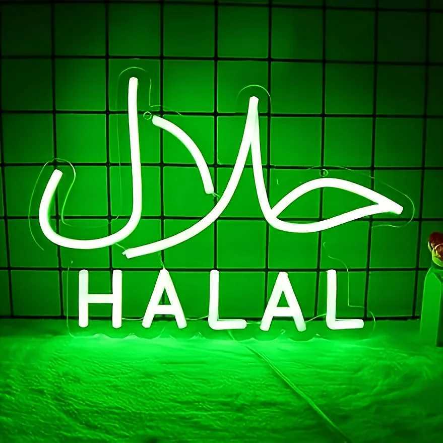 Halal neon sign for wall decoration neon sign Arabian restaurant nail salon business LED wall art window door halal restaurant XJ250626