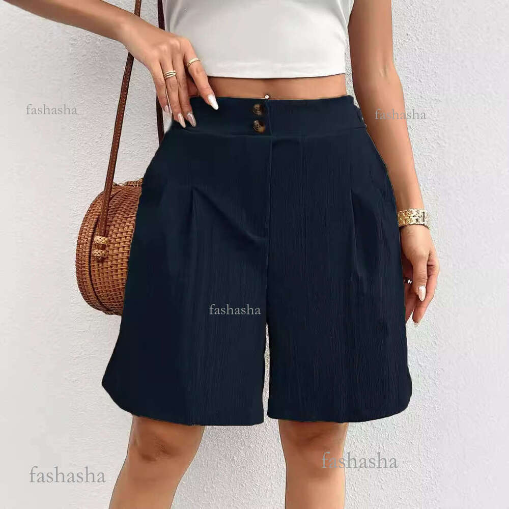 Independent Station Foreign Trade Summer New European and American Womens Fashion Cross-Border Solid Color High-Waisted Shorts for Women Summer