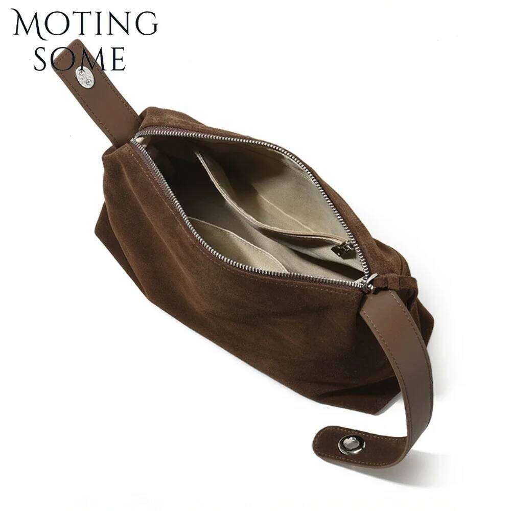Women's Bags Designer Motingsome Top Quality Suede Woman Crossbody Pillow Niche Lady Literary Shoulder Bag Matte Cowhide Commuting New