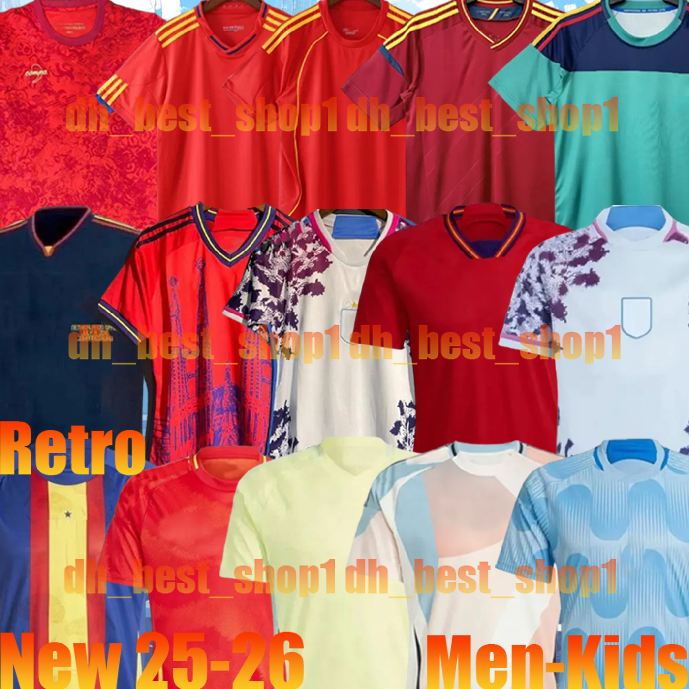 24 25 26 Men kids kit Spanish Espana football shirt soccer jersey Retro 1992 94 96 98 08 10 2012 kids TORRES GAVI RODRIGO PEDRI LAMINE 2025 YAMAL MORATA home away Camiseta