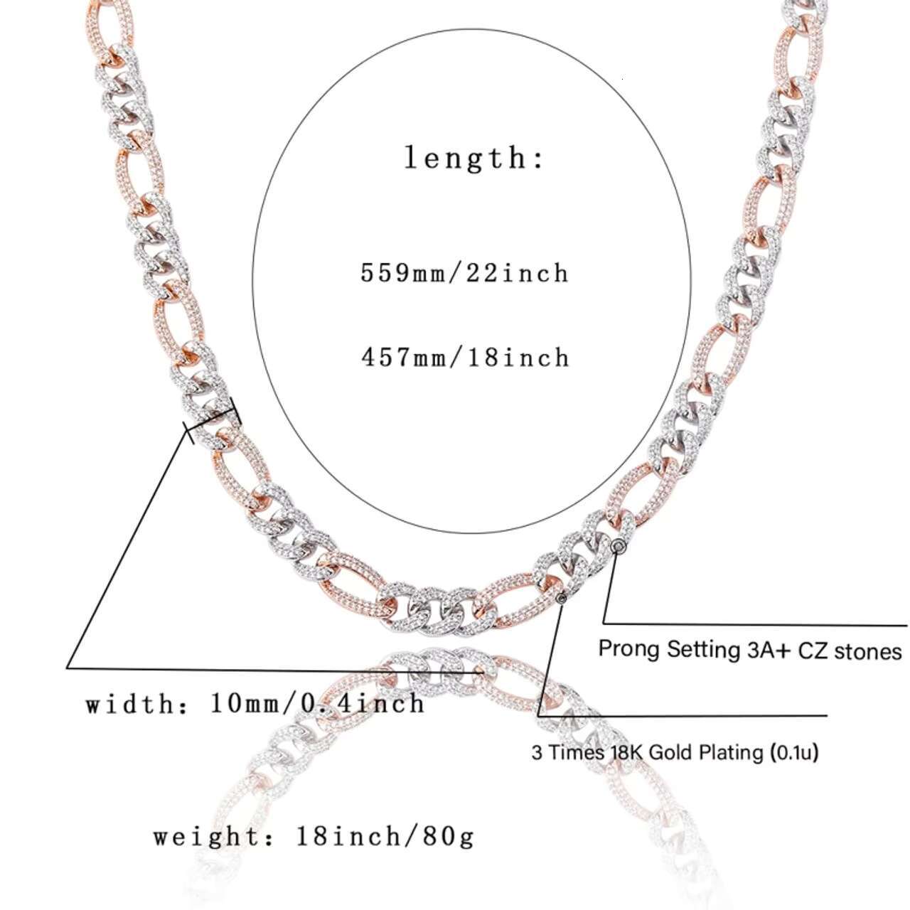 Mens 18K Hip Hop Luxury Cuban Link Chain Necklace 10mm Moissanite with Flooded Ice Classic Style Trendy and for Gift