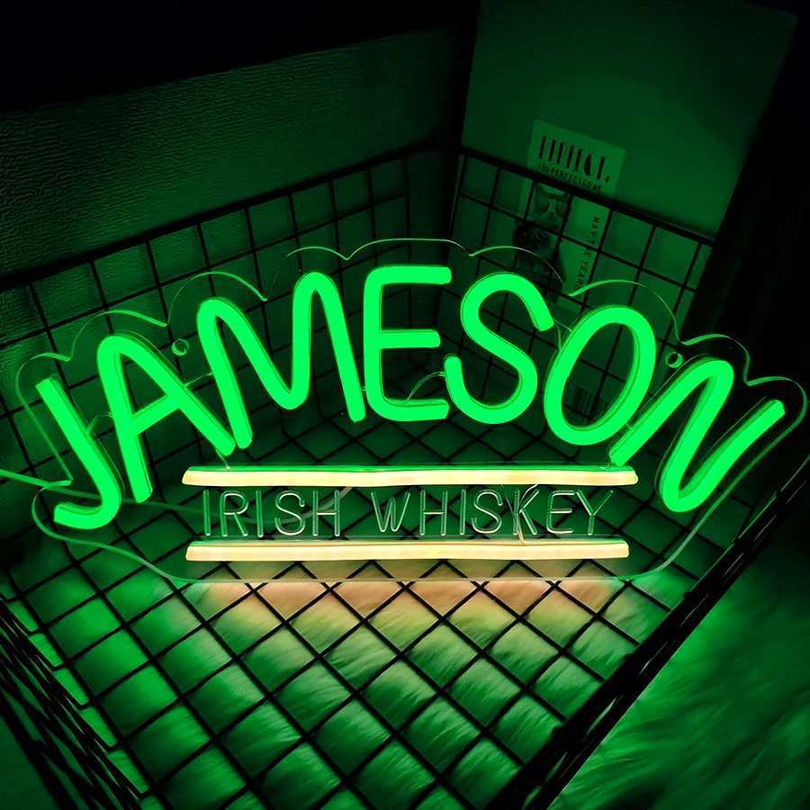 Jameson Irish Whiskey Neon Sign For Wall Decor LED Neon Sign For Bar Man Cave Bedroom Home Beer Bar Pub Business Club Party XJ250626