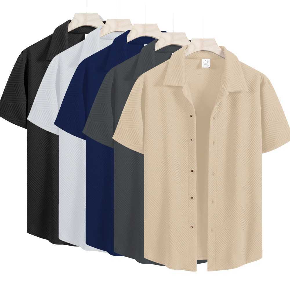 Mens Solid Color Short Sleeve Shirts Vacation Beach Summer Tops Casual Comfortable Lightweight Button Men Shirts W250627