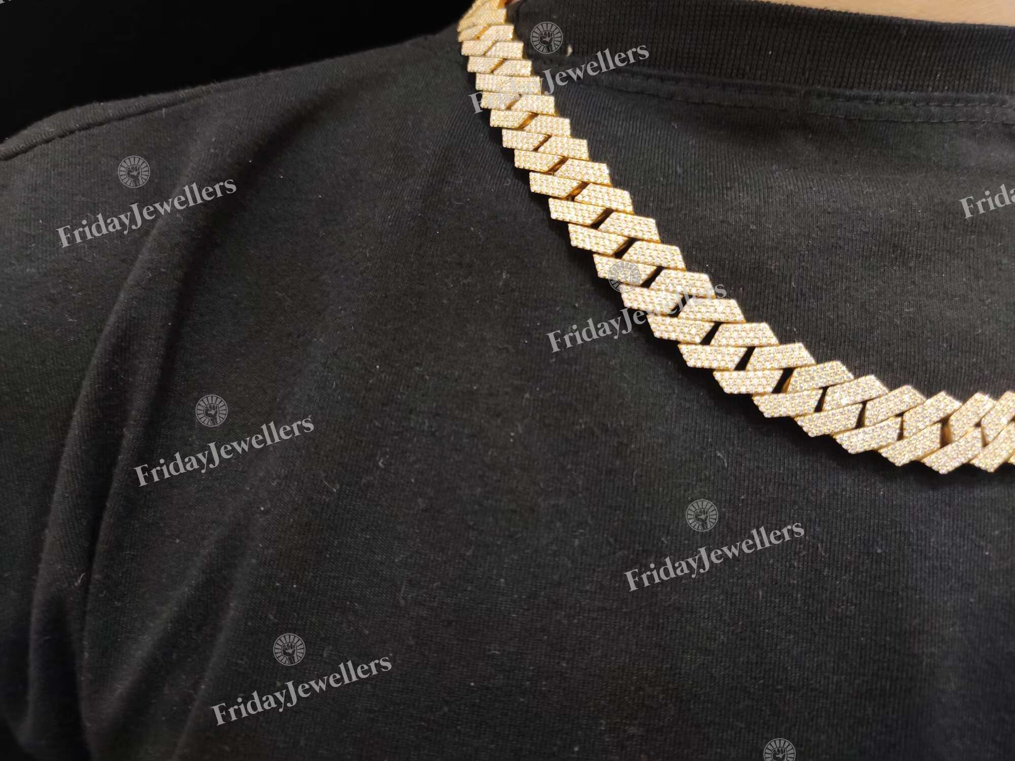 13MM 20 Inches New Designed Hip Hop Iced Out Cuban Chain Necklace VVS Clarity Moissanite Diamond Mens Cuban at Factory Price