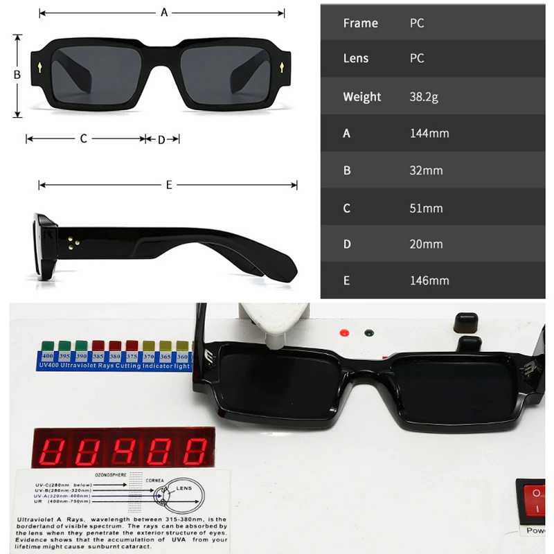 SO EI Ins Popular Fashion Square Women Rivets Sunglasses Vintage Punk Men Trending Shades UV400 Blue Green Sun Glasses U250627