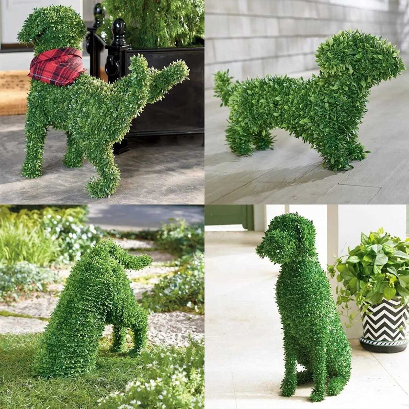 Decorative Peeing Dog Topiary Flocking Dog Sculptures Statue Without Ever a Finger to Prune or Water Decorative Pet Garden Decor X250627