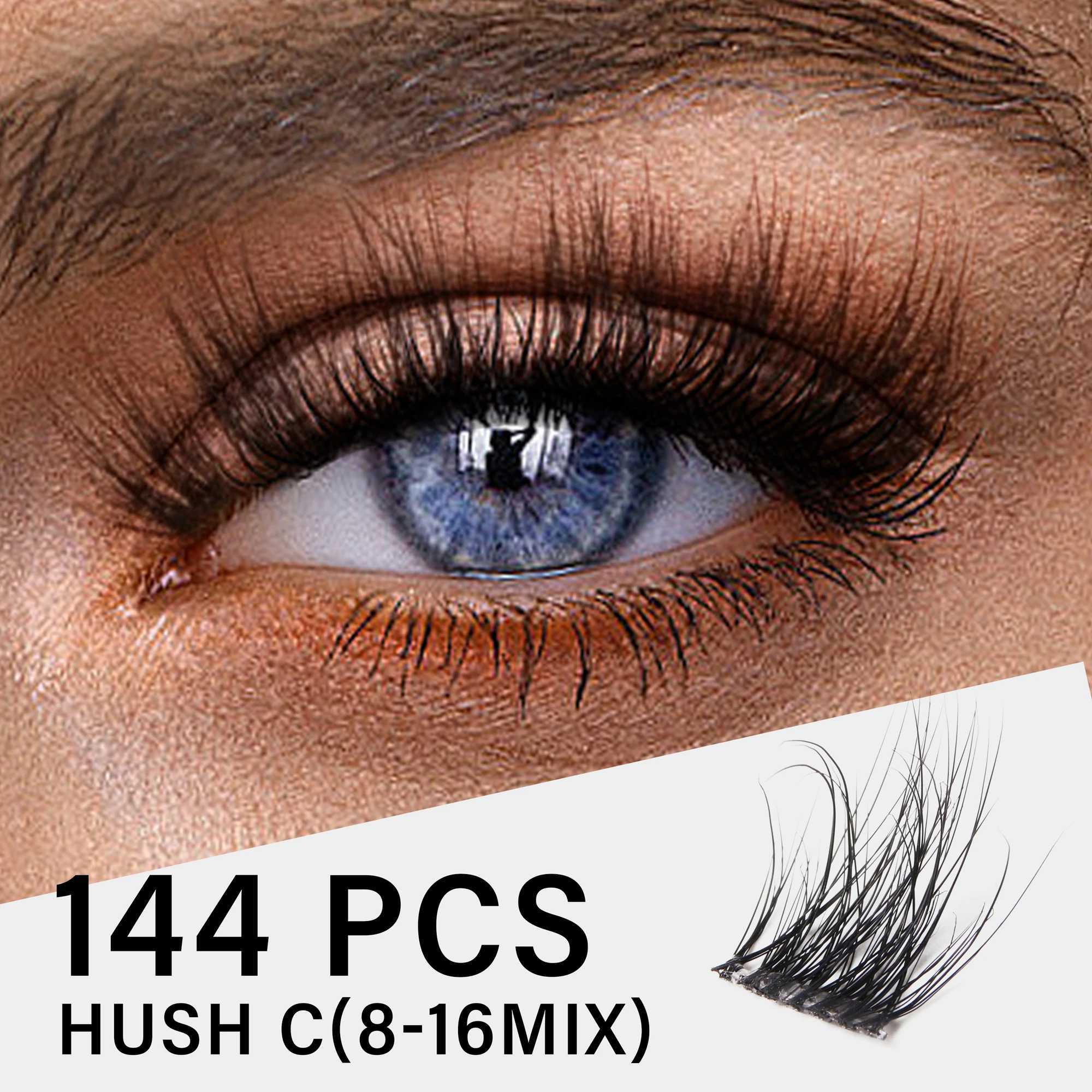 Individual Lashes Cluster C Curl Mix Lash Clusters 3D Wispy DIY Eyelash Extension 0.mm Super Thin Band Resuable Natural Lashes W250627
