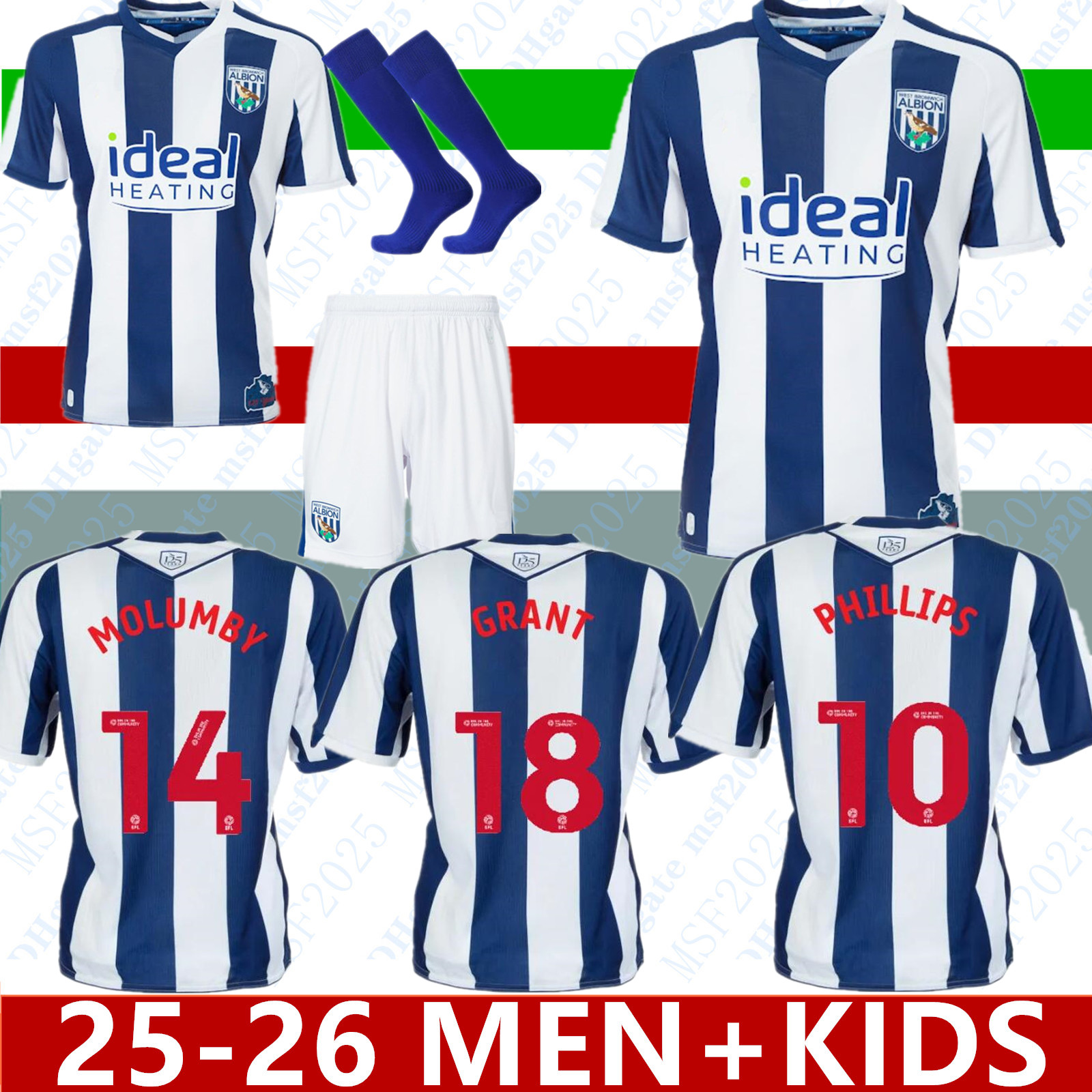 S-4XL 25 26 west Bromwich 125th anniversary Soccer Jerseys Sweatshirt MOLUMBY DIKE BRUNT ASANTE Albions 2025 football shirt Men Kids kit uniforms WALLACE PHILLIPS
