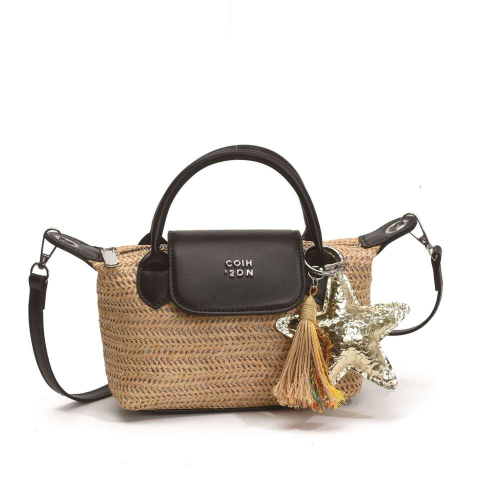 Designer Women's Bag Rainbow Grass Woven Women's Handbag New Fashionable Casual Dumpling Multi Functional Single Shoulder Crossbody Bag Ligh