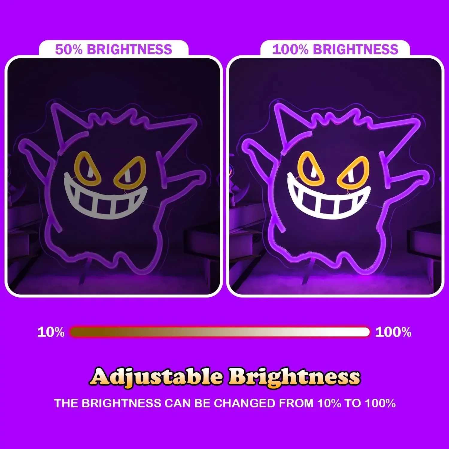 Anime Neon Sign Game Neon Signs for Wall Dimmable Neon Light Signs Neon Gaming Signs Bedroom Party Wall Decor Neon Light up Sign XJ250626