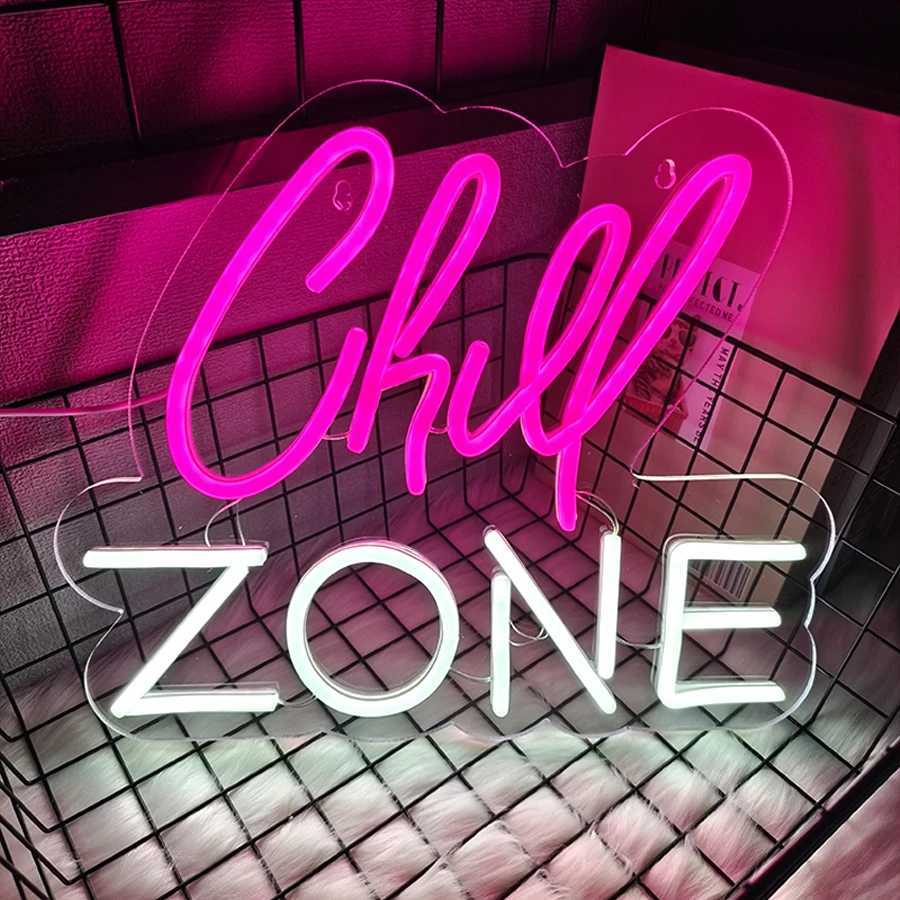 Chill Zone Neon Sign Led Light-Emitting Letter Lamp Usb Powered Used For Art Decor Of Lounge Game Room Bar And Man Cave WallXJ250626