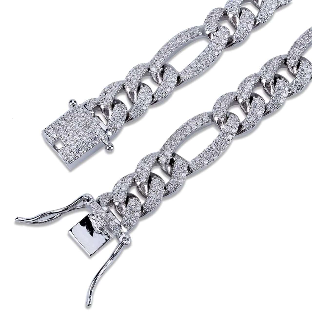 Mens 18K Hip Hop Luxury Cuban Link Chain Necklace 10mm Moissanite with Flooded Ice Classic Style Trendy and for Gift