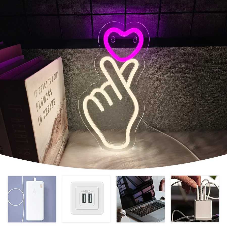 Hand-To-Hand Neon Sign LED Pink Love Icon USB Powered Switch Used for Bedroom Club Wedding Birthday Background Decor. XJ250626