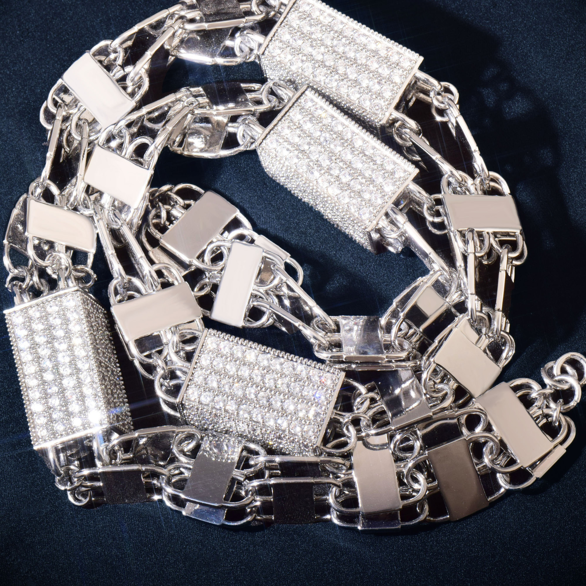 New Release Luxury VVS Moissanite Iced Out Hip Hop Square Box Chain Multi-Size High-Quality Statement Jewelry Passes the Diamond Tester