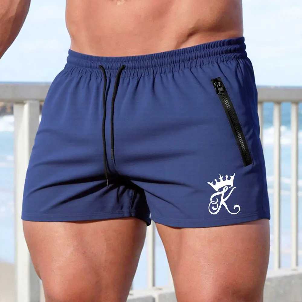 Mens King Print Swimming Summer Gyms Fitness Bodybuilding Beach Shorts Boxer Trunks Men Running Sportswear Z260314