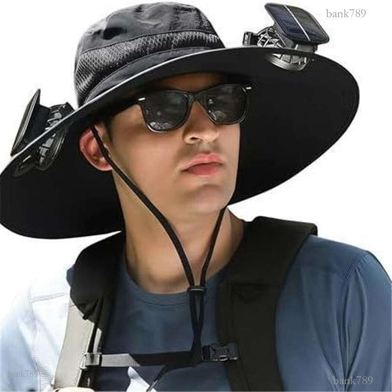 Long Battery Life Lithium Battery Fan Solar Charging High Wind Power Summer Sun Hat Fan Hat