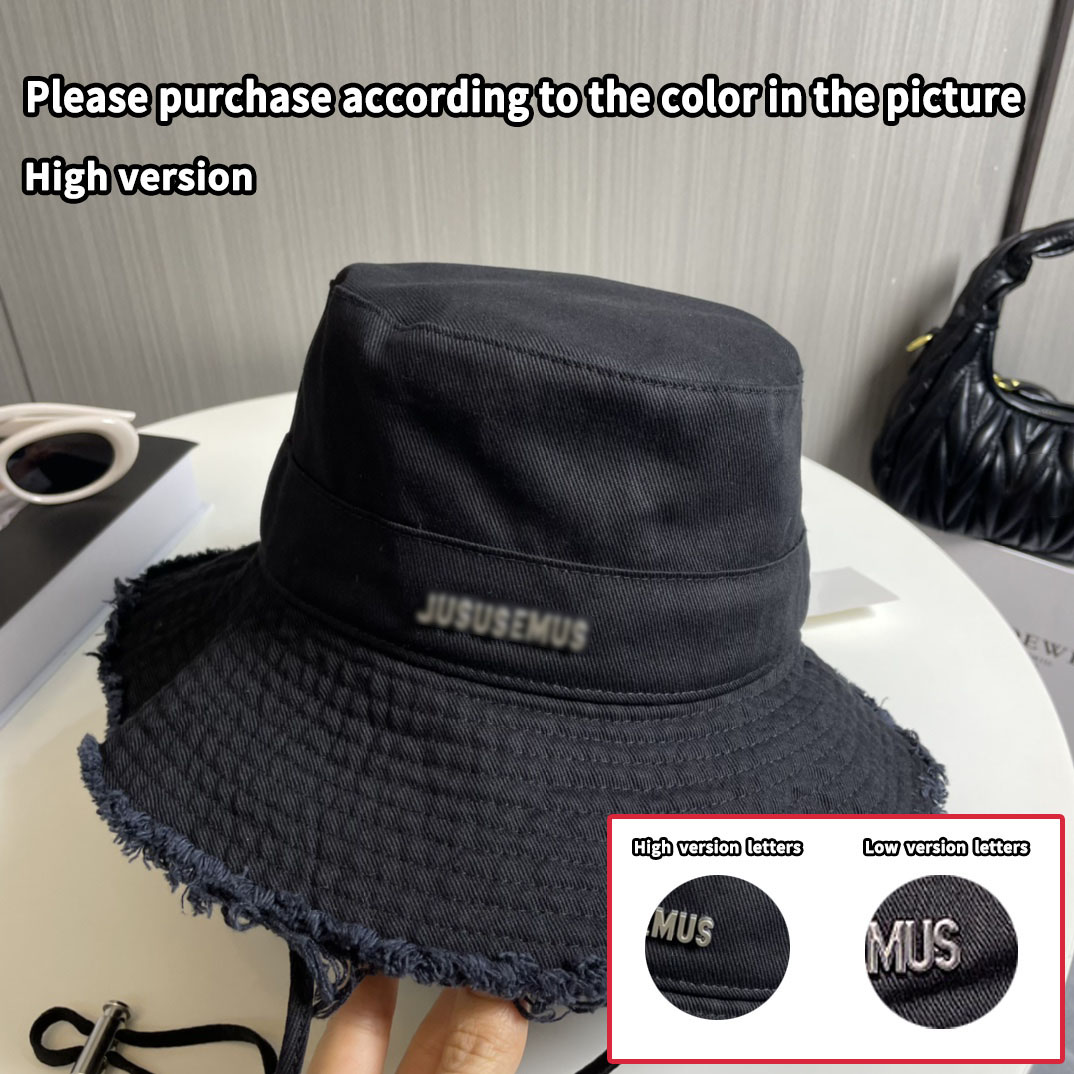 French Jacquard fashion designer Large Brim bucket hat classic men's and women's caps Le Bob Artichaut same high-quality silver logo fisherman Caps