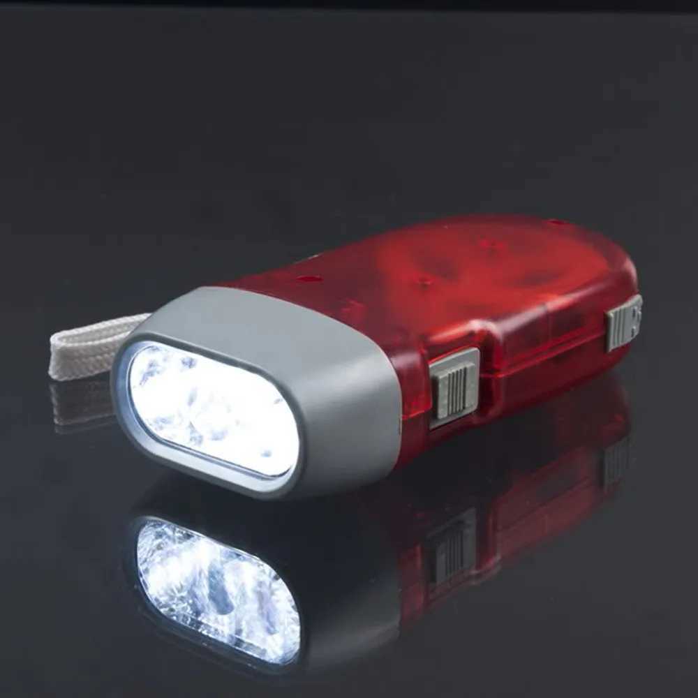 New 3 LED Hand Crank Dynamo Power Wind Up Flashlight Torch Light Hand Press Crank Camping Lamp Light for Outdoor Home W250701