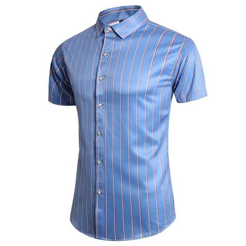 Summer new mens short-sleeved shirt urban fashion casual large size short sleeve Asian size M-7XL W250627