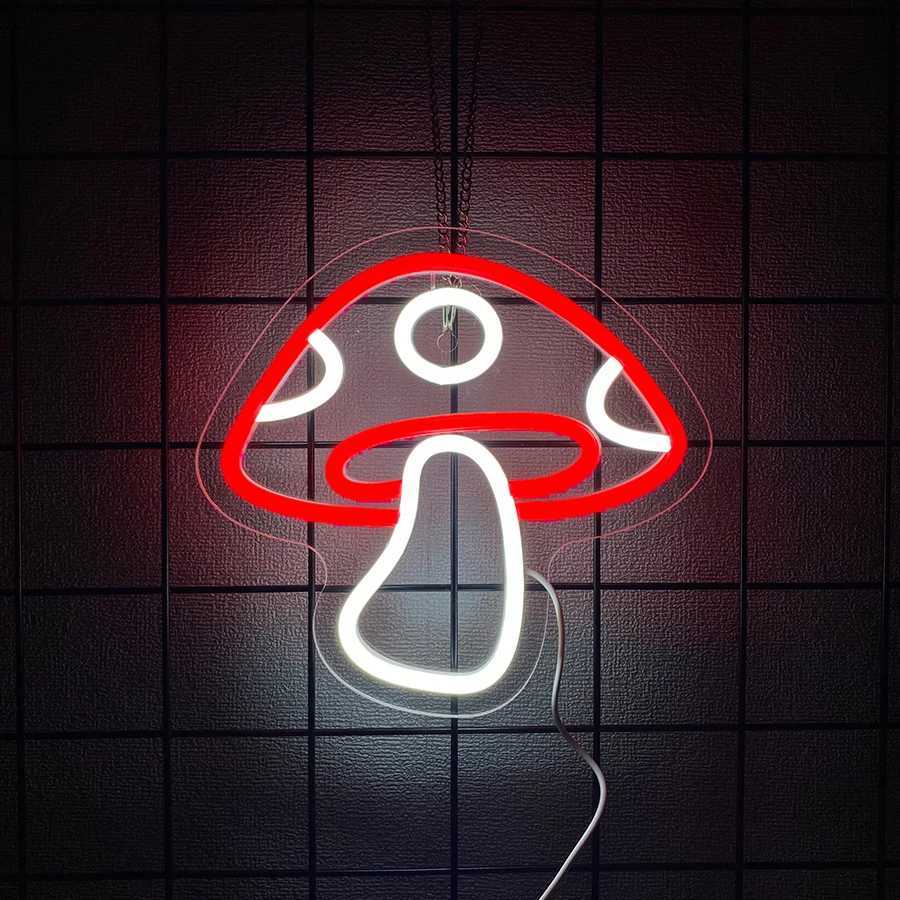 Mushroom Neon Sign for BedroomLED Neon Light Sign for Wall Decor Aesthetic USB Cute Neon Lights for BedroomEasy-To-InstallXJ250626