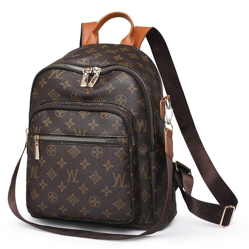 Fashion backpack women retro western style large capacity students commuting backpack schoolbag 2025