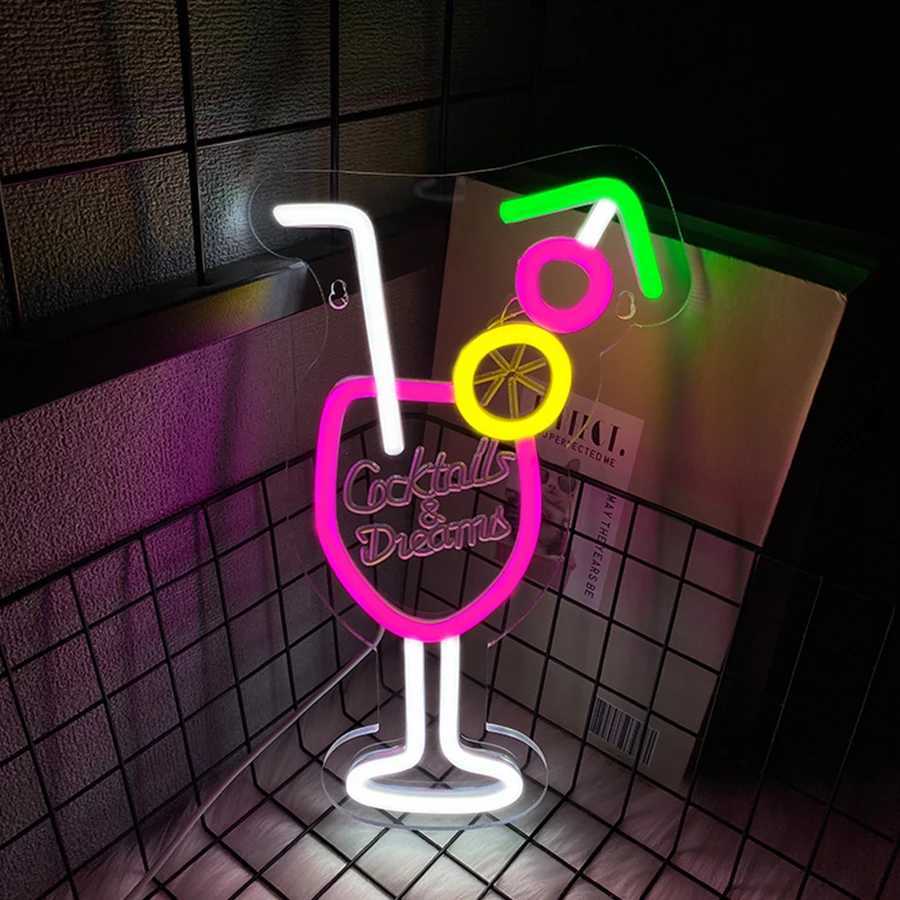 Cocktails Dreams Neon Sign For Wall Decor LED Neon Light For Beer Decor Party Cocktails Bar Pub Night Club Man Cave Decor XJ250626