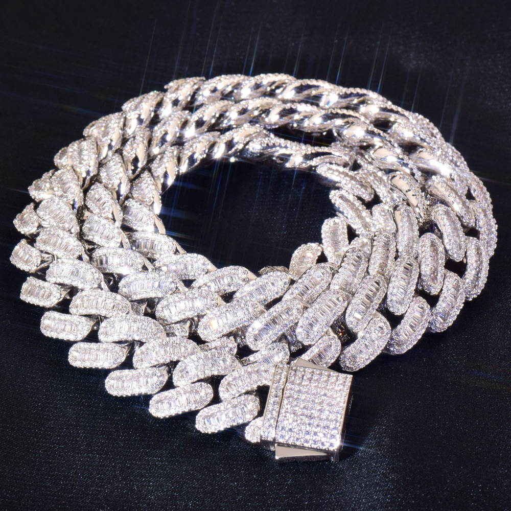 12mm Luxury VVS Moissanite Iced Out Hip Hop Men's Necklace Minimalist Trendy Versatile Statement Jewelry