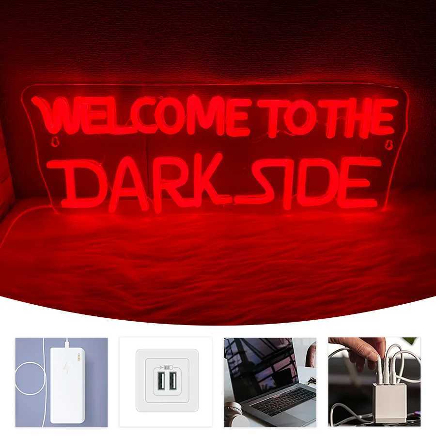 Welcome to the Dark Side Neon Signs for Wall Decor Sci-Fi Movie Inspired Light for Game Rooms Man Cave Bars Wall DecorXJ250626