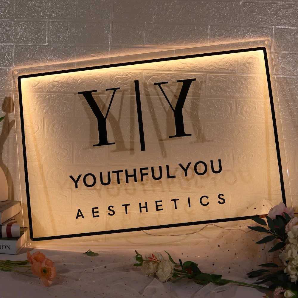 Custom Acrylic Sign Business Sign Neon Personalized Floating Metal Acrylic LED Backlit Illuminated Business Signs for ShopXJ250626