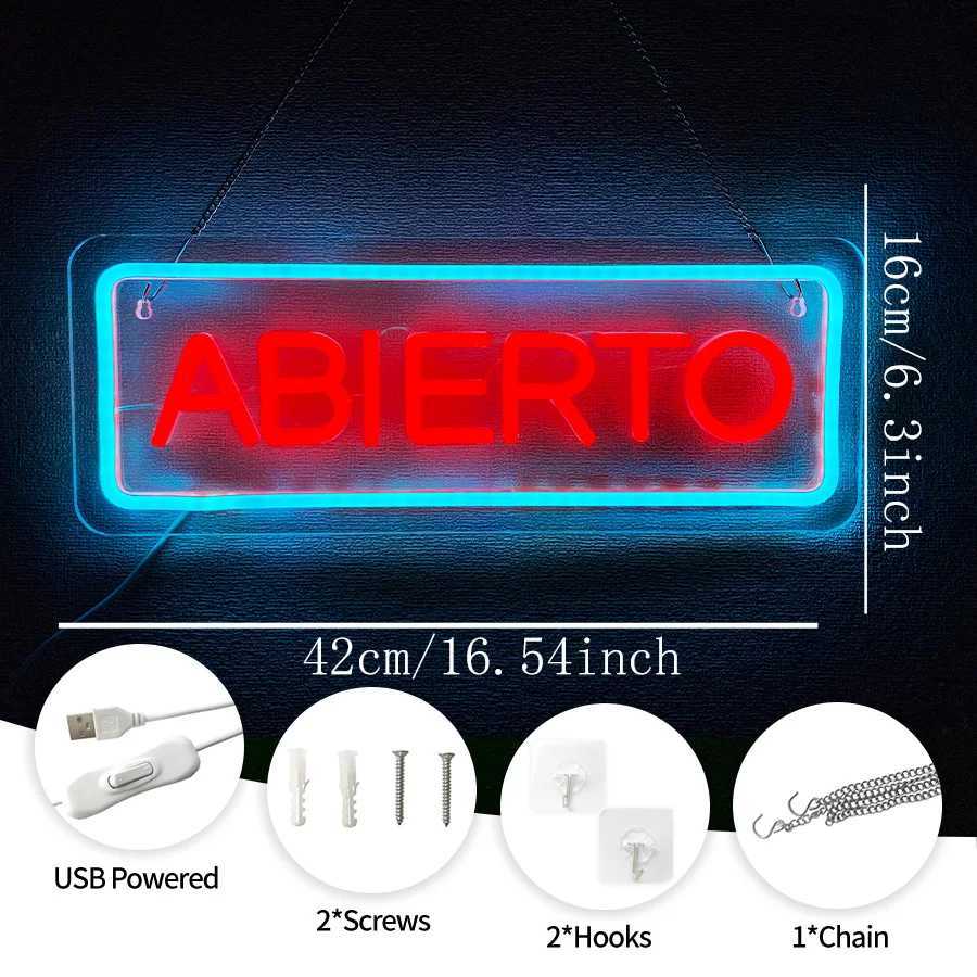 Open LED Neon Sign Business Spanish Open Signs for Various Stores Suitable for Hanging on Shop Wall Window as Room Decoration XJ250626